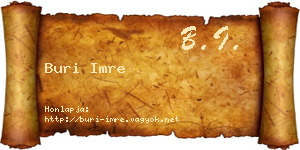 Buri Imre névjegykártya